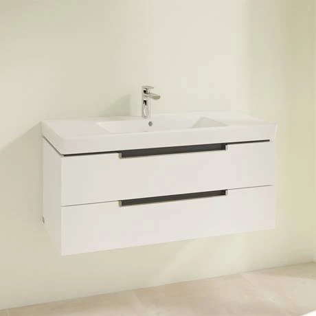 Villeroy and Boch Subway 2.0 Glossy White 1000mm Wall Hung 2-Drawer Vanity Unit 2 Villeroy and Boch Subway 2.0 Glossy White 1000mm Wall Hung 2-Drawer Vanity Unit - Image 2