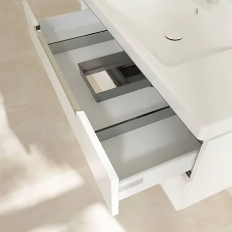 Villeroy and Boch Subway 2.0 Glossy White 1000mm Wall Hung 2-Drawer Vanity Unit 4 Villeroy and Boch Subway 2.0 Glossy White 1000mm Wall Hung 2-Drawer Vanity Unit - Image 4