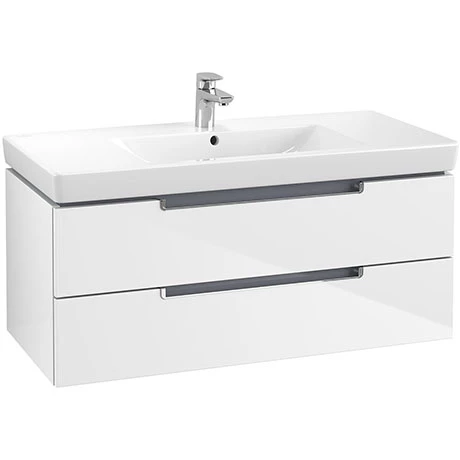 Villeroy and Boch Subway 2.0 Glossy White 1000mm Wall Hung 2-Drawer Vanity Unit 1 Villeroy and Boch Subway 2.0 Glossy White 1000mm Wall Hung 2-Drawer Vanity Unit