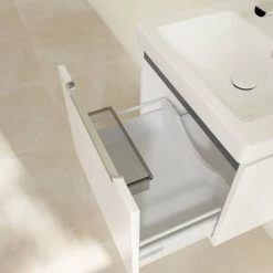 Villeroy and Boch Subway 2.0 Glossy White 550mm Wall Hung 1-Drawer Vanity Unit 7 Villeroy and Boch Subway 2.0 Glossy White 550mm Wall Hung 1-Drawer Vanity Unit -White Bathroom Furniture Shop SBGW550 D3 460