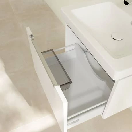 Villeroy and Boch Subway 2.0 Glossy White 600mm Wall Hung 1-Drawer Vanity Unit 4 Villeroy and Boch Subway 2.0 Glossy White 600mm Wall Hung 1-Drawer Vanity Unit - Image 4