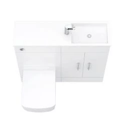 Valencia Slimline Combination Basin & Toilet Unit - White Gloss - (1000 x 305mm) 9 Valencia Slimline Combination Basin & Toilet Unit - White Gloss - (1000 x 305mm) -White Bathroom Furniture Shop SLFP D6 460