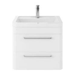 Hudson Reed Solar 600mm Wall Hung Cabinet & Basin - Pure White - SOL102