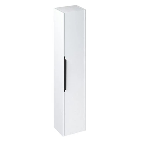Britton Shoreditch Wall-Hung Tall Cabinet with Black Handle - Matt White 1 Britton Shoreditch Wall-Hung Tall Cabinet with Black Handle - Matt White