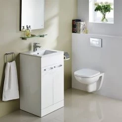 Ideal Standard Tempo 500mm Gloss White Vanity Unit - Floor Standing 2 Door Unit 5 Ideal Standard Tempo 500mm Gloss White Vanity Unit - Floor Standing 2 Door Unit -White Bathroom Furniture Shop TEM50FSGW D2 460