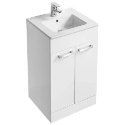 Ideal Standard Tempo 500mm Gloss White Vanity Unit - Floor Standing 2 Door Unit