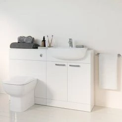 Ideal Standard Tempo 650mm Gloss White Vanity Unit - Floor Standing 2 Door Unit -White Bathroom Furniture Shop TEM65FSGW D3 460