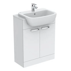 Ideal Standard Tempo 650mm Gloss White Vanity Unit - Floor Standing 2 Door Unit