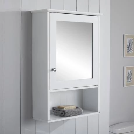 Tongue and Groove Bathroom Mirror Cabinet - White 3 Tongue and Groove Bathroom Mirror Cabinet - White - Image 3