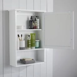 Tongue and Groove Bathroom Mirror Cabinet - White 7 Tongue and Groove Bathroom Mirror Cabinet - White -White Bathroom Furniture Shop TG103M d3 460