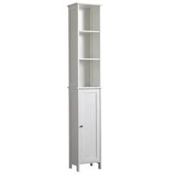Tongue and Groove Tall Storage Unit - White -White Bathroom Furniture Shop TG108M d3 460