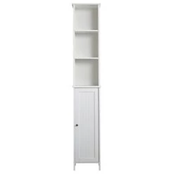 Tongue and Groove Tall Storage Unit - White -White Bathroom Furniture Shop TG108M d4 460