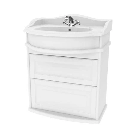 Miller - Traditional 1903 65 Wall Hung Two Drawer Vanity Unit with Ceramic Basin 1 Miller - Traditional 1903 65 Wall Hung Two Drawer Vanity Unit with Ceramic Basin