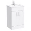 Toreno Small Vanity Sink With Cabinet - 500mm Modern High Gloss White