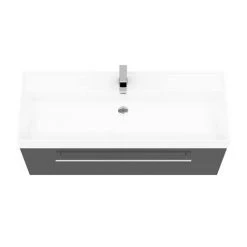 Valencia 1200 Gloss Grey Minimalist Wall Hung Vanity Unit with Chrome Handle 6 Valencia 1200 Gloss Grey Minimalist Wall Hung Vanity Unit with Chrome Handle -White Bathroom Furniture Shop V12GWHCH d2 460