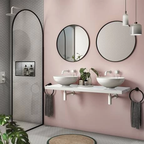 Venice Floating Basin Shelf (Gloss White - 1200mm Wide) 2 Venice Floating Basin Shelf (Gloss White - 1200mm Wide) - Image 2