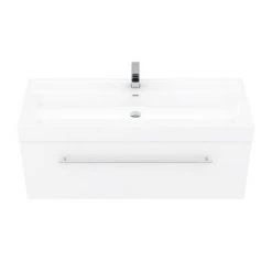 Valencia 1200 Gloss White Minimalist Wall Hung Vanity Unit with Chrome Handle 7 Valencia 1200 Gloss White Minimalist Wall Hung Vanity Unit with Chrome Handle -White Bathroom Furniture Shop V12WWHCH d2 460