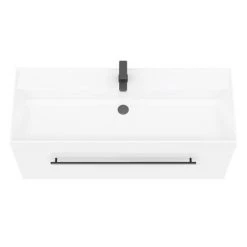 Valencia 1200 Gloss White Minimalist Wall Hung Vanity Unit with Matt Black Handle 5 Valencia 1200 Gloss White Minimalist Wall Hung Vanity Unit with Matt Black Handle -White Bathroom Furniture Shop V12WWHMB d2 460