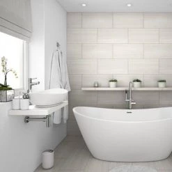 Venice Floating Basin Shelf (Gloss White - 600mm Wide) 7 Venice Floating Basin Shelf (Gloss White - 600mm Wide) -White Bathroom Furniture Shop V6GWSLF d2 460