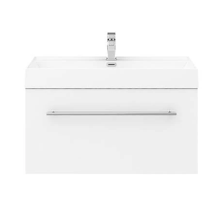 Valencia 800 Gloss White Minimalist Wall Hung Vanity Unit with Chrome Handle 5 Valencia 800 Gloss White Minimalist Wall Hung Vanity Unit with Chrome Handle - Image 5