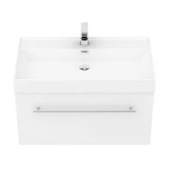 Valencia 800 Gloss White Minimalist Wall Hung Vanity Unit with Chrome Handle 8 Valencia 800 Gloss White Minimalist Wall Hung Vanity Unit with Chrome Handle -White Bathroom Furniture Shop V8WWHCH d2 460