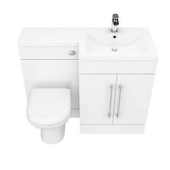 Valencia 1100mm Combination Bathroom Suite Unit with Basin + Round Toilet -White Bathroom Furniture Shop VAL1100R n d2 460