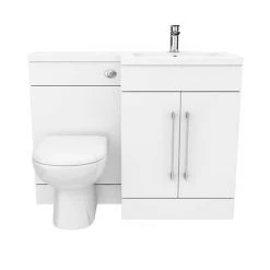 Valencia 1100mm Combination Bathroom Suite Unit with Basin + Round Toilet -White Bathroom Furniture Shop VAL1100R n d3 460