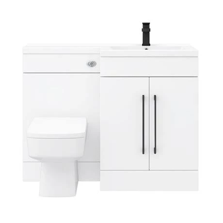Valencia Bathroom Combination Suite Unit - 1100mm Basin w. Black Handles and Square Toilet 2 Valencia Bathroom Combination Suite Unit - 1100mm Basin w. Black Handles and Square Toilet - Image 2