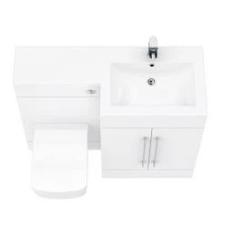 Valencia 1100mm Bathroom Combination Suite Unit with Basin + Square Toilet 9 Valencia 1100mm Bathroom Combination Suite Unit with Basin + Square Toilet -White Bathroom Furniture Shop VAL1100S D4 460