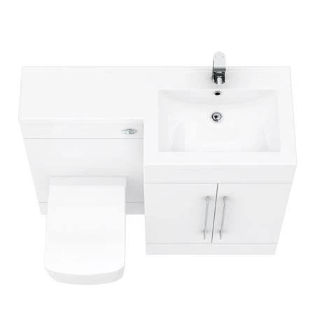Valencia 1100mm Bathroom Combination Suite Unit with Basin + Square Toilet 4 Valencia 1100mm Bathroom Combination Suite Unit with Basin + Square Toilet - Image 4