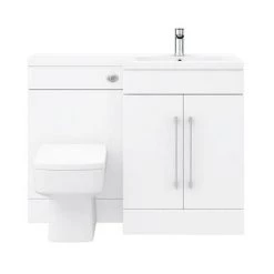 Valencia 1100mm Bathroom Combination Suite Unit with Basin + Square Toilet 11 Valencia 1100mm Bathroom Combination Suite Unit with Basin + Square Toilet -White Bathroom Furniture Shop VAL1100S D6 460