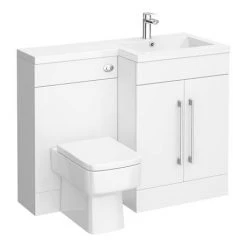 Valencia 1100mm Bathroom Combination Suite Unit with Basin + Square Toilet 8 Valencia 1100mm Bathroom Combination Suite Unit with Basin + Square Toilet -White Bathroom Furniture Shop VAL1100S detail1 460
