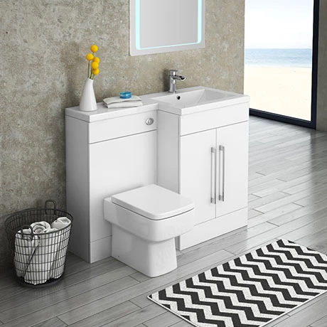 Valencia 1100mm Bathroom Combination Suite Unit with Basin + Square Toilet 1 Valencia 1100mm Bathroom Combination Suite Unit with Basin + Square Toilet