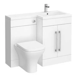 Valencia 1100mm Combination Bathroom Suite Unit with Basin + Modern Toilet 7 Valencia 1100mm Combination Bathroom Suite Unit with Basin + Modern Toilet -White Bathroom Furniture Shop VAL11M d4 460