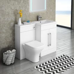 Valencia 1100mm Combination Bathroom Suite Unit with Basin + Modern Toilet