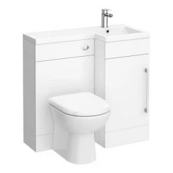 Valencia 900mm Combination Bathroom Suite Unit + Round Toilet 9 Valencia 900mm Combination Bathroom Suite Unit + Round Toilet -White Bathroom Furniture Shop VAL900R d1 460