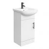 Venice 460 Gloss White Vanity with Matt Black Handle (Unit Depth 300mm)