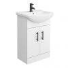Venice 560 Gloss White Vanity with Matt Black Handles (Unit Depth 300mm)