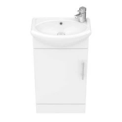 Venice Gloss White Vanity Unit Cloakroom Suite w. Chrome Handle 8 Venice Gloss White Vanity Unit Cloakroom Suite w. Chrome Handle -White Bathroom Furniture Shop VEN2CH d2 460