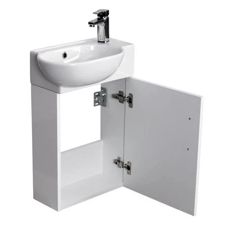 Valencia Perla Wall Hung Cloakroom Vanity (Gloss White - 450mm Wide) 2 Valencia Perla Wall Hung Cloakroom Vanity (Gloss White - 450mm Wide) - Image 2