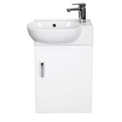 Valencia Perla Wall Hung Cloakroom Vanity (Gloss White - 450mm Wide) 9 Valencia Perla Wall Hung Cloakroom Vanity (Gloss White - 450mm Wide) -White Bathroom Furniture Shop VPWHGW45 d5 460