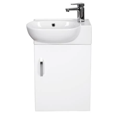 Valencia Perla Wall Hung Cloakroom Vanity (Gloss White - 450mm Wide) 5 Valencia Perla Wall Hung Cloakroom Vanity (Gloss White - 450mm Wide) - Image 5
