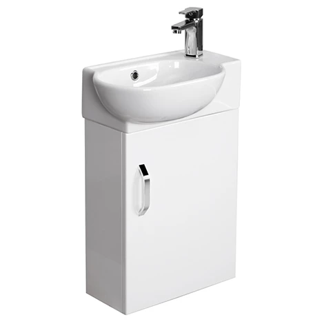 Valencia Perla Wall Hung Cloakroom Vanity (Gloss White - 450mm Wide) 1 Valencia Perla Wall Hung Cloakroom Vanity (Gloss White - 450mm Wide)