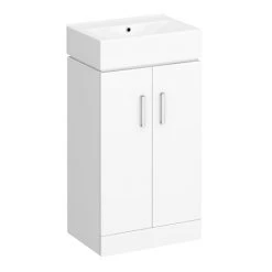 Nova Vanity 0TH Sink With Cabinet - 450mm Modern High Gloss White