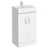 Nova Vanity Sink With Cabinet - 450mm Modern High Gloss White (Flat Packed)