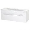 Nuie - 1000 x 400mm Wall Mounted Mid Edge Basin & Cabinet - Gloss White - VTWE1000