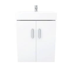 Nova Wall Mounted Vanity - 450mm Gloss White (Flat Packed) 8 Nova Wall Mounted Vanity - 450mm Gloss White (Flat Packed) -White Bathroom Furniture Shop VTWW450 D5 460 1