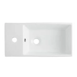 Cubix High Gloss White Vanity Unit inc Ceramic Basin W480 x D230mm - VTY058 -White Bathroom Furniture Shop VTY058 d5 460
