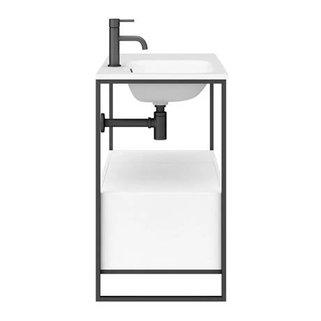 Venice 900 Black Frame Basin Washstand incl. Solid Stone Basin 6 Venice 900 Black Frame Basin Washstand incl. Solid Stone Basin - Image 6