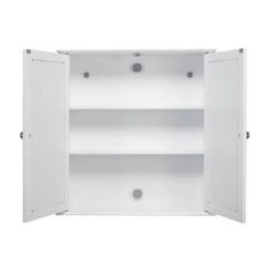 Croydex Ashby White Wooden Double Door Mirror Cabinet with FlexiFix - WC280022 -White Bathroom Furniture Shop WC280022 D3 460